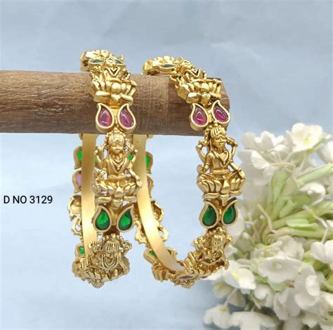 Antique Temple Bangles Sku At Rs