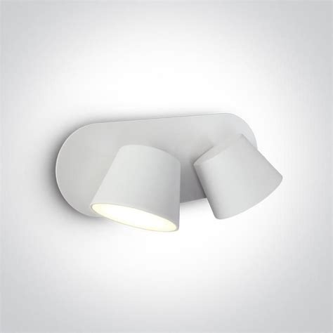 Wall Light White Rectangular Warm White LED Built In 2x500lm 2x6W