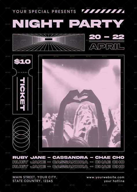 Night Party Flyer | Event poster design, Flyer design inspiration, Party flyer
