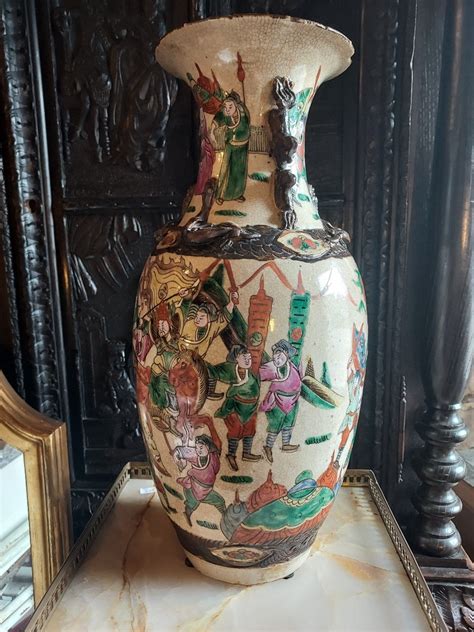 Proantic Grand Vase En Gr S De Nankin Chine Fin Xixe