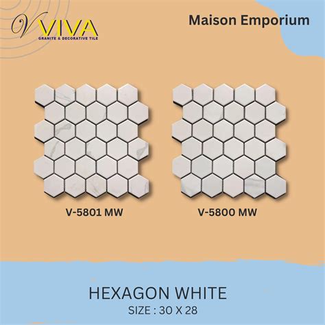 Jual Mosaic Keramik Viva Hexagon Putih Marmer Mozaic Mosaik Mozaik