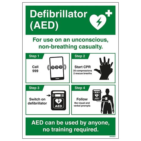 Defibrillator Aed Poster First Aid Posters Posters Notices