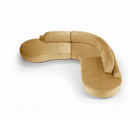 Naked Curved Sectional Sofa 3 Piece With Natural Oak And Vigo Plantain For Sale At 1stDibs