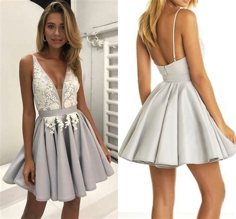 Sexy Satin Short Homecoming Dresses V Neck Spaghetti Straps Ruched