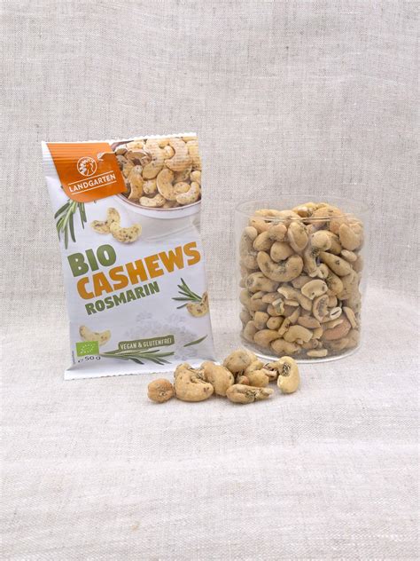 Bio Cashews Rosmarin Landgarten At Bio Snacks Seit 1989