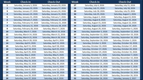 Timeshare 2025 Weeks Calendar Printable Version Free Assessment