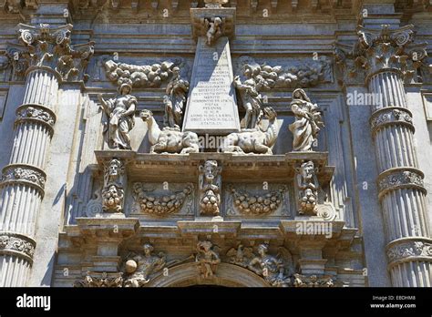 The Inticate Baroque Facade And Statues Of The Chiesa Di San Moise