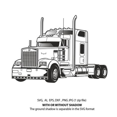 Semi Truck Kenworth Svg Ai Eps Png Etsy