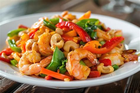 Premium Photo Stir Fried Crispy Shrimp With Cashew Nuts And Sweet