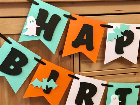 Halloween Birthday Banner Happy Birthday Spooky Themed - Etsy