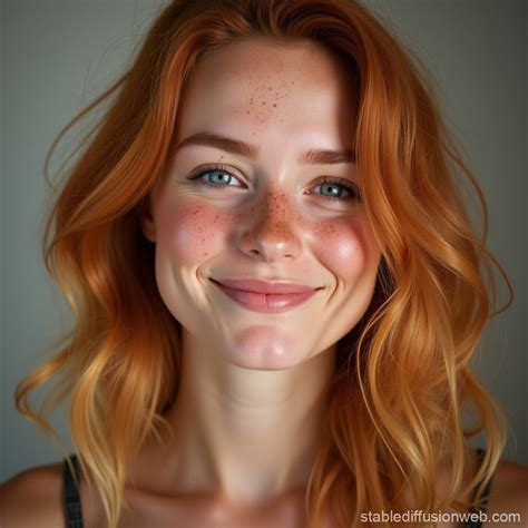 Strawberry Blonde Woman With Freckles Stable Diffusion Online