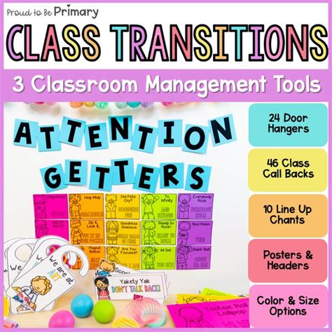 Transitions Activities Call Back Attention Getters Door Signs Line