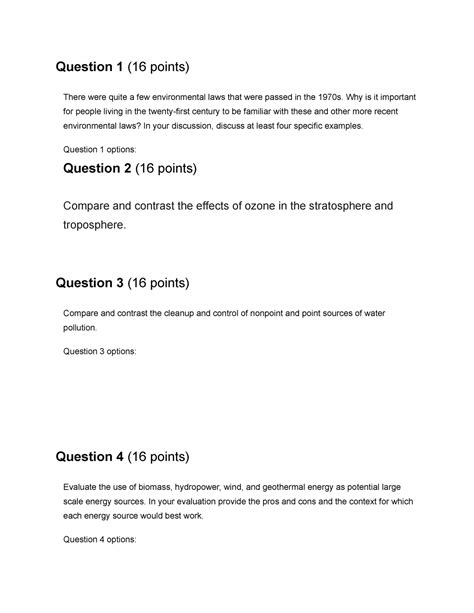 Biol Final Exam Questions Google Docs Question Points