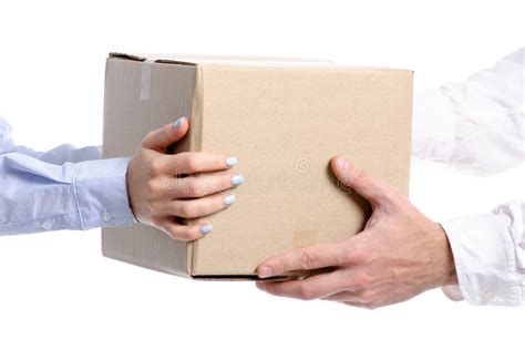 Hand Giving Box To Hand Stock Image Image Of Arrival