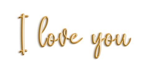 Golden Volumetric D Text Balloons Lettering I Love You Cut Out