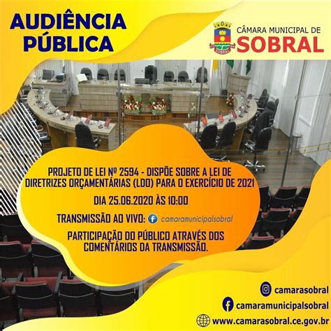 Câmara Municipal de Sobral realiza Audiência Pública Remota para