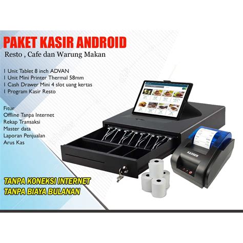 Jual Paket Kasir Android Lengkap Cocok Untuk Cafe Resto Dan Warung