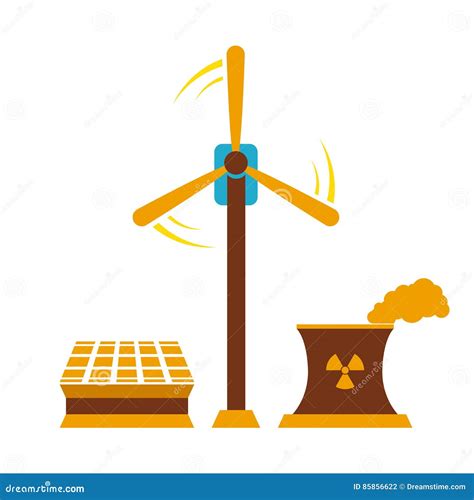 Verschiedene Energiequellen Sammlung Vektor Abbildung Illustration