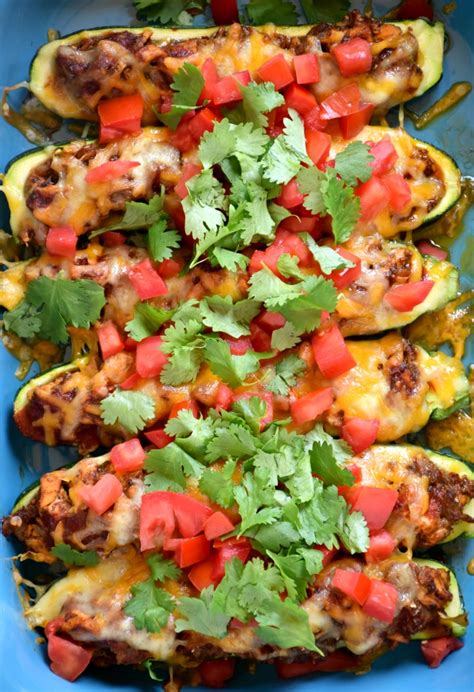 Chicken Enchilada Stuffed Zucchini Boats Gonna Want Seconds