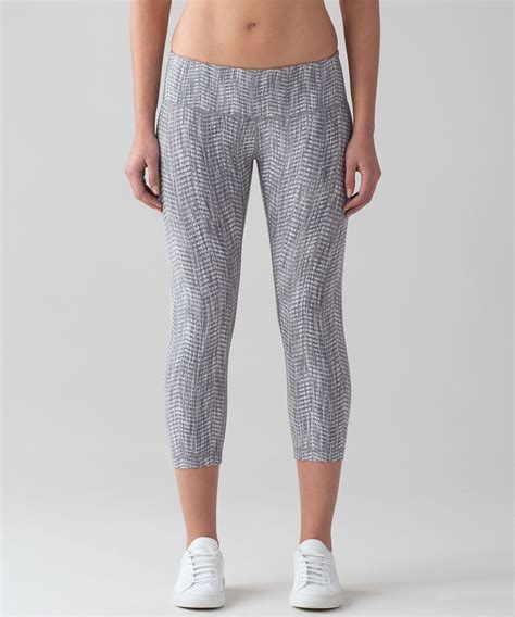 Lululemon Wunder Under Crop Iii Luon Arrow Jacquard Battleship