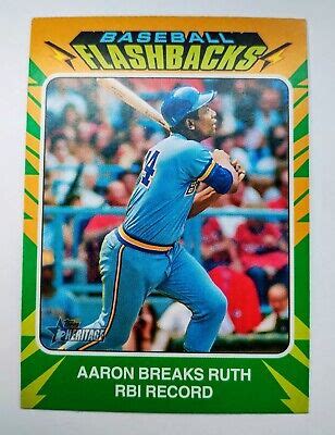 2024 Topps Heritage Baseball Flashbacks BF 1 Hank Aaron Breaks Ruth