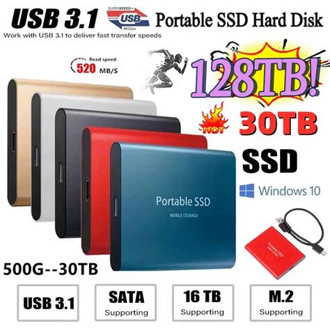 Ta Nabilir SSD Orijinal Sabit Disk 128TB 64TB SSD 2 5 In 500GB Sabit