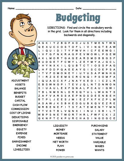 Financial Literacy Worksheets Personal Financial Literacy Ac