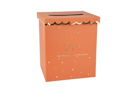 Urne Joyeux anniversaire jolis pois terracotta Article de fête