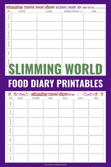 Slimming World Food Diary Printable And Meal Planner Printable