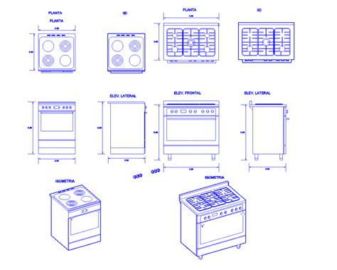 Elevation Block Of Gas Stove Detail 2d View Dwg File Cadbull