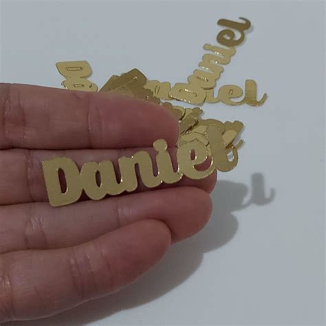 Aplique Dourado De Nome Personalizado Laminado Lamicote Cm