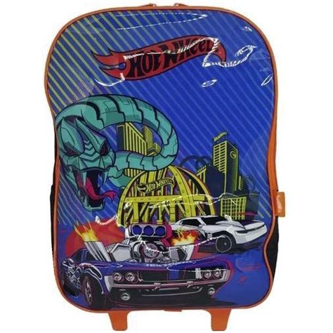 Mochila Escolar De Rodinha Hot Wheels Preto Luxcel Submarino