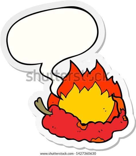 Cartoon Hot Chili Pepper Speech Bubble Stock Vector Royalty Free