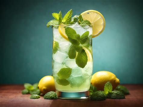 Un C Ctel De Mojito Fresco Adornado Con Guarnici N De Hojas De Lim N Y