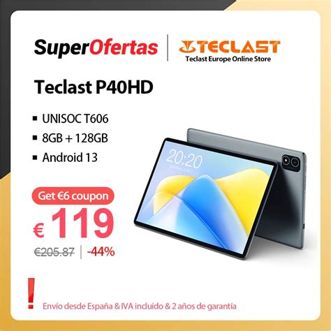 Teclast P40HD 2023 10.1" Tablet Android 13 8GB RAM 128GB ROM Unisoc ...