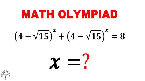 Olympiad Question Solve The Exponential Equation With Square Root Math Olympiad Youtube