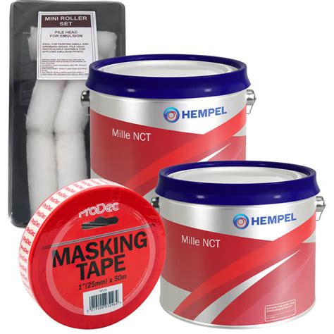 Hempel Mille Nct Antifoul 25l X2 Free Roller Pack And Masking Tape