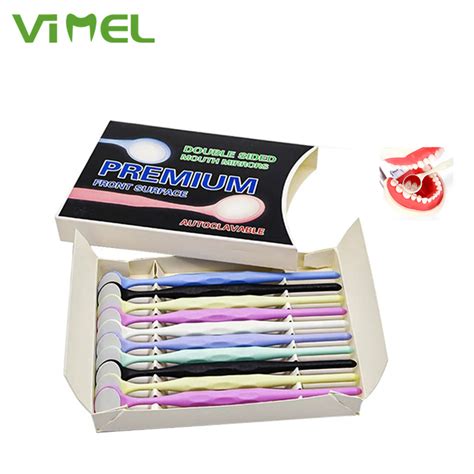 Pcs Box With Random Colors Dental Double Sided Mouth Mirrors