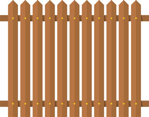 Wooden fence in flat style clip art 21976537 PNG