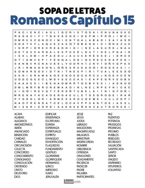 Sopa De Letras Romanos Capítulo 15 Sopa De Letras Sopas De Letras