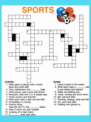 Printable Sports Crossword Puzzles