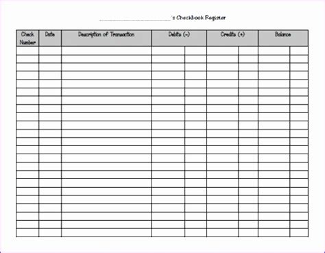 Check Register Template Excel ~ Excel Templates