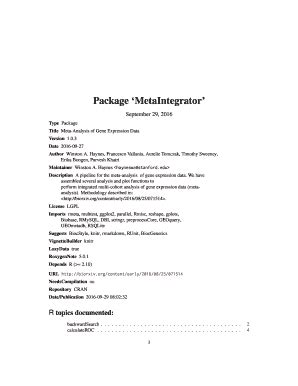 Fillable Online Cran R Project Package MetaIntegrator Fax Email Print