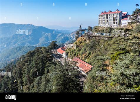 Shimla, a hill station in India, showing the railway station Stock ...