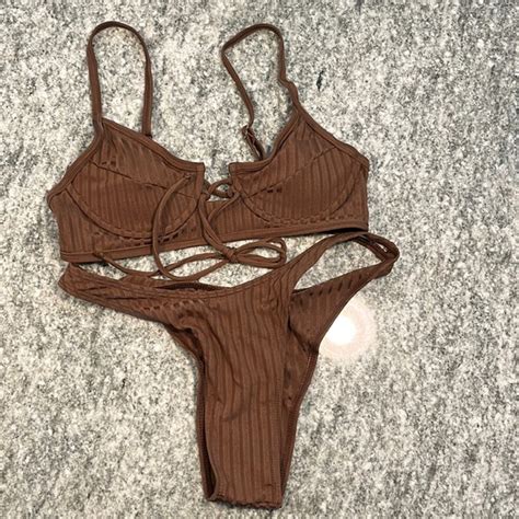 Shein Swim New Ribbed High Leg Bikini Poshmark