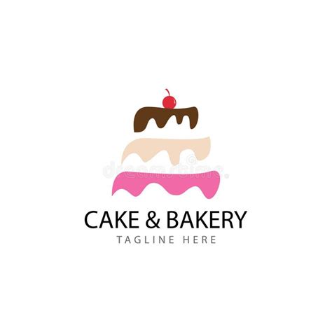 cake bakery logo design illustration stock vector illustration