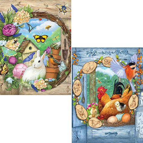 Set Of 2 Spring Themed 300 Large Piece Jigsaw Puzzles Spilsbury