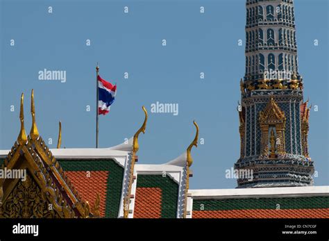 thai flag  temple stock photo alamy