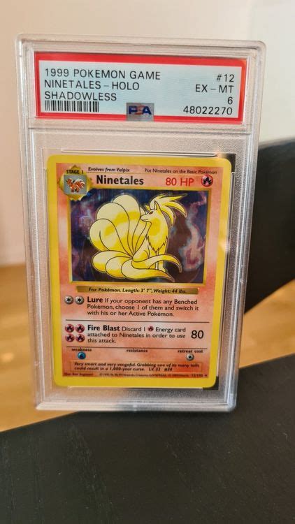 Pokemon Ninetales Base Set Holo Shadowless Psa 6 English Ab1 Kaufen