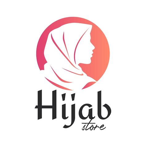 Plantilla de diseño de logotipo de tienda musulmana hijab Vector Premium